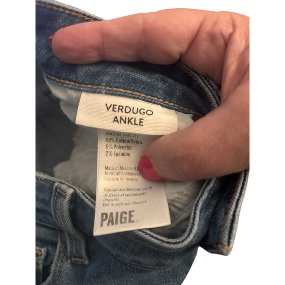 PAIGE Women's Verdugo Ankle Button Fly Mid-Rise Jeans, Women's Size 28 - Picture 5 of 7